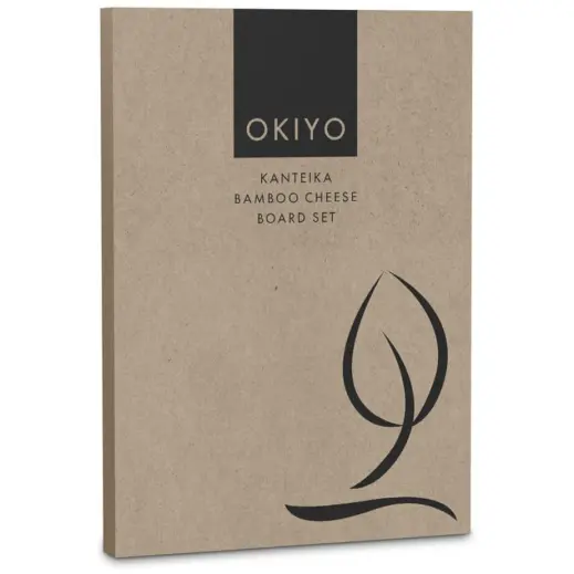 Okiyo Kanteika Bamboo Cheese Board Set Gift Box